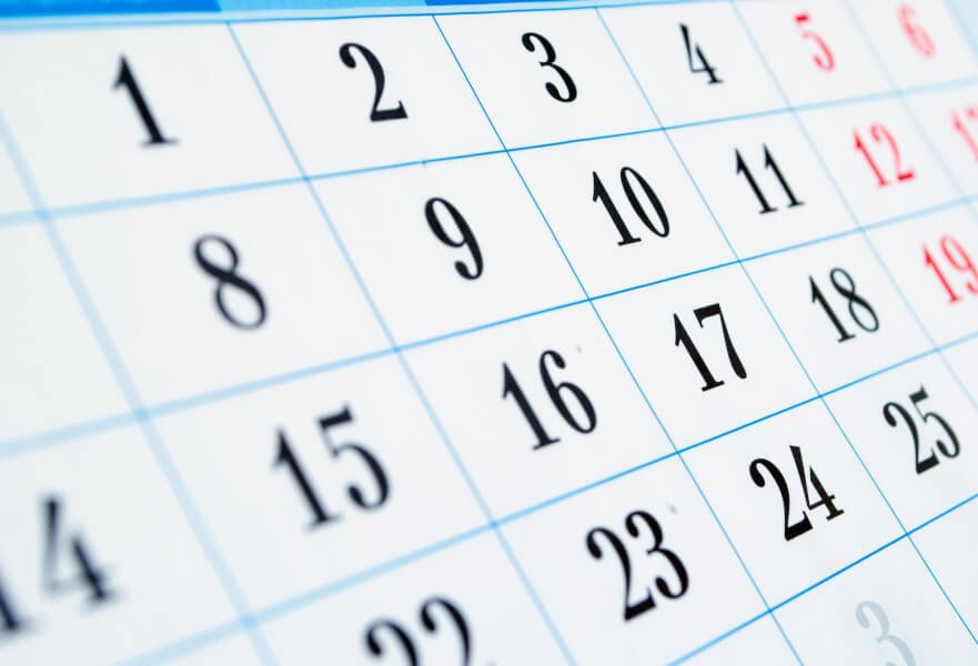 Calendar for when your church might need pest control service